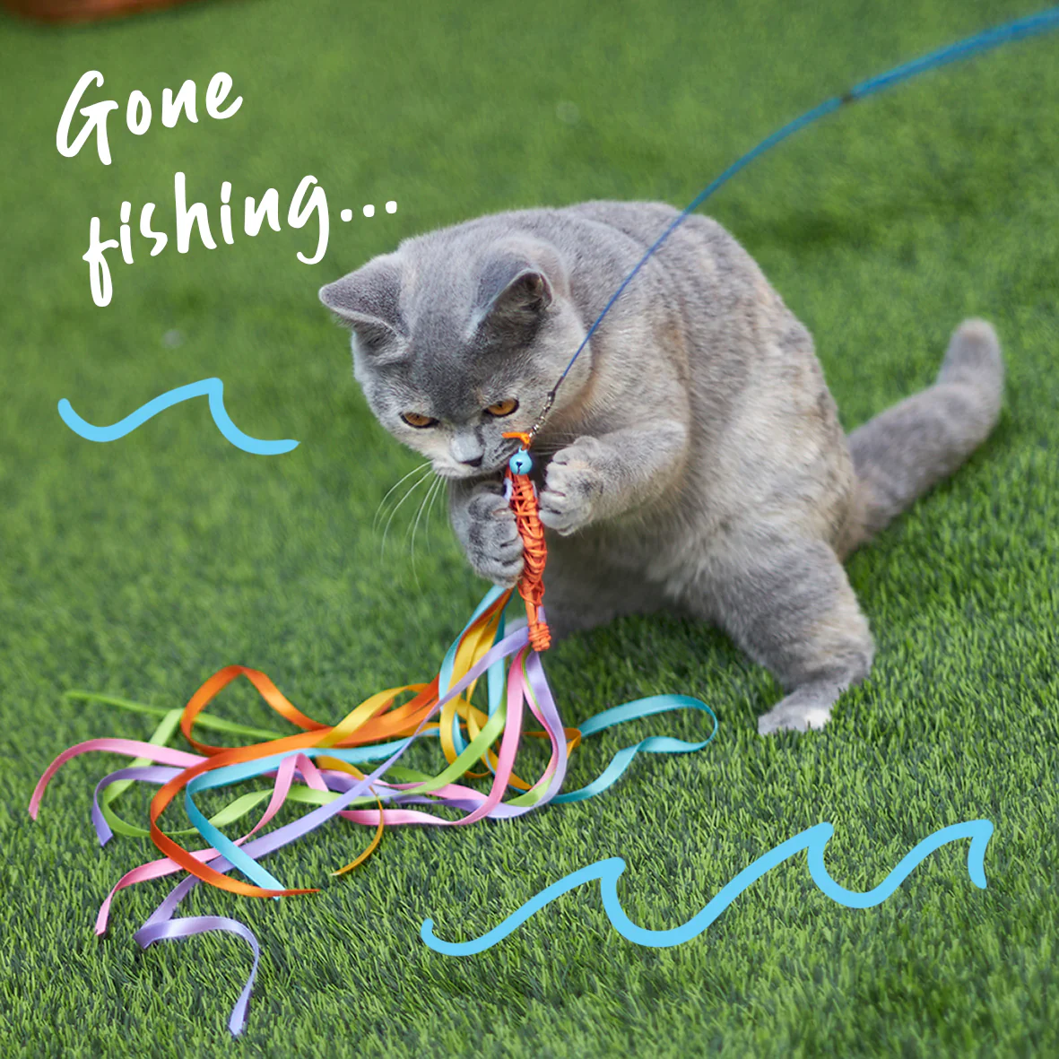 Kazoo Streamer Fish Wand Cat Toy - Image 4