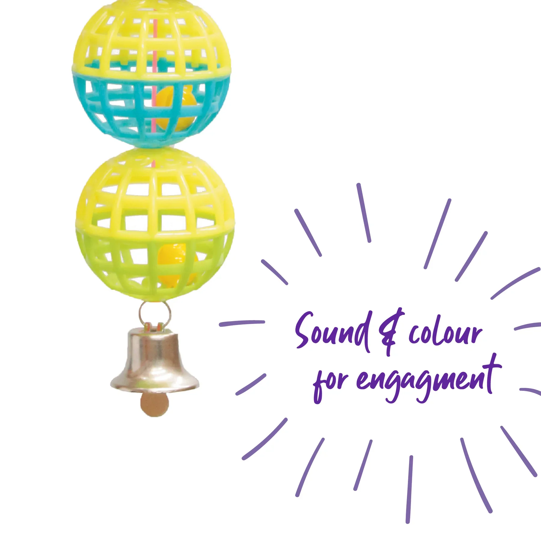 Kazoo Triple Cage Ball with Bell - Image 3
