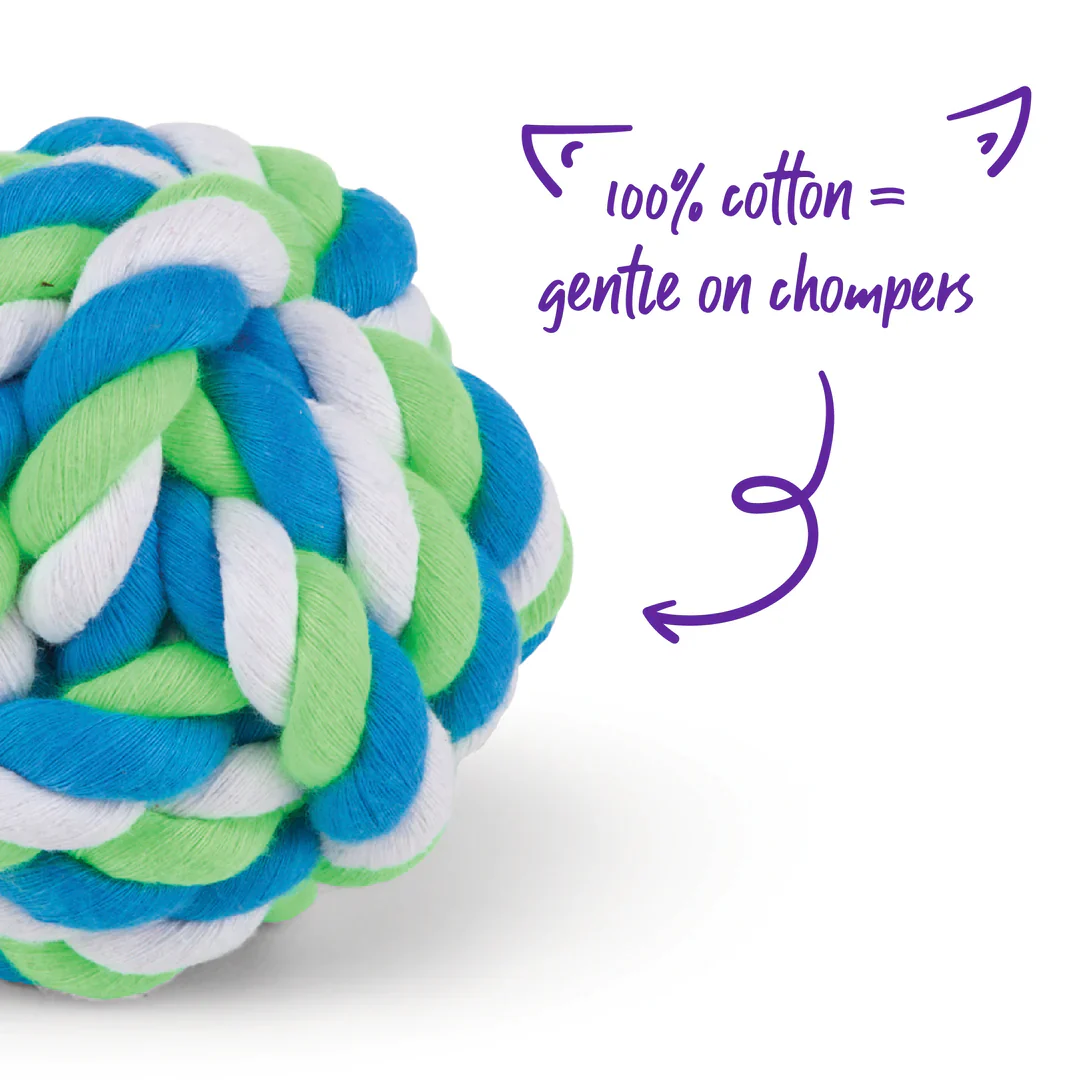Kazoo Twisted Rope Knot Ball Dog Toy - Image 2