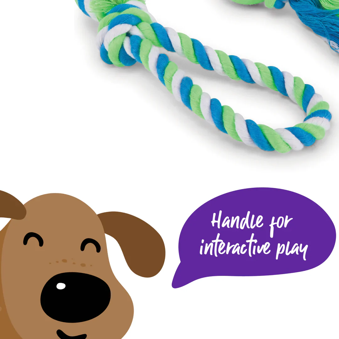 Kazoo Twisted Rope Sling Ball Dog Toy - Image 3