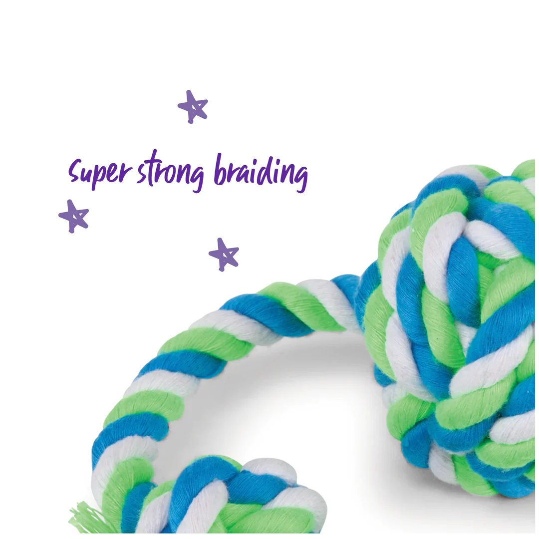 Kazoo Twisted Rope Sling Knot Ball Dog Toy - Image 3