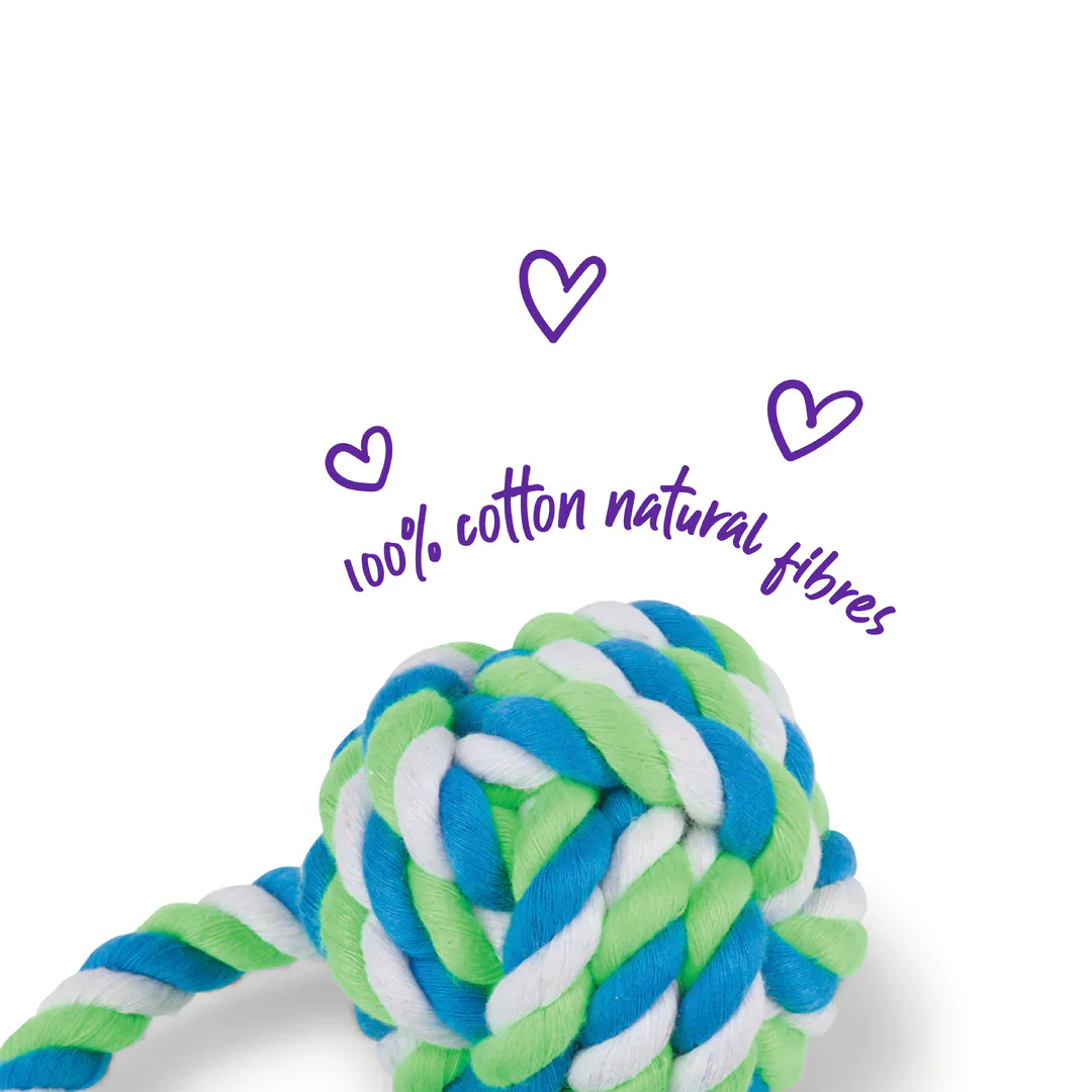 Kazoo Twisted Rope Sling Knot Ball Dog Toy - Image 4