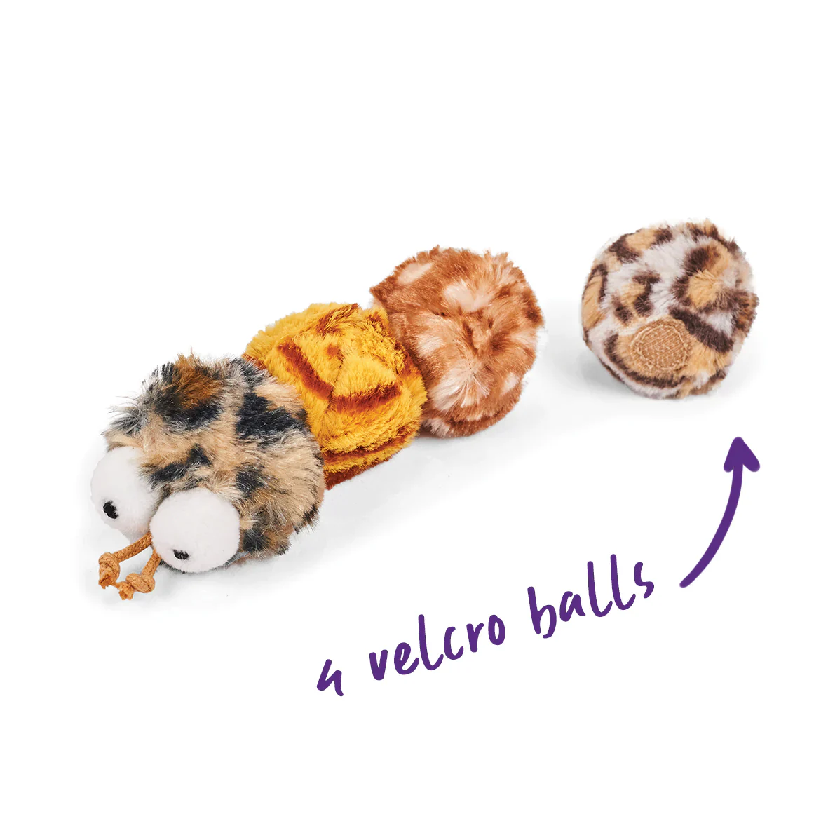 Kazoo Velcro Worm Cat Toy - Image 4