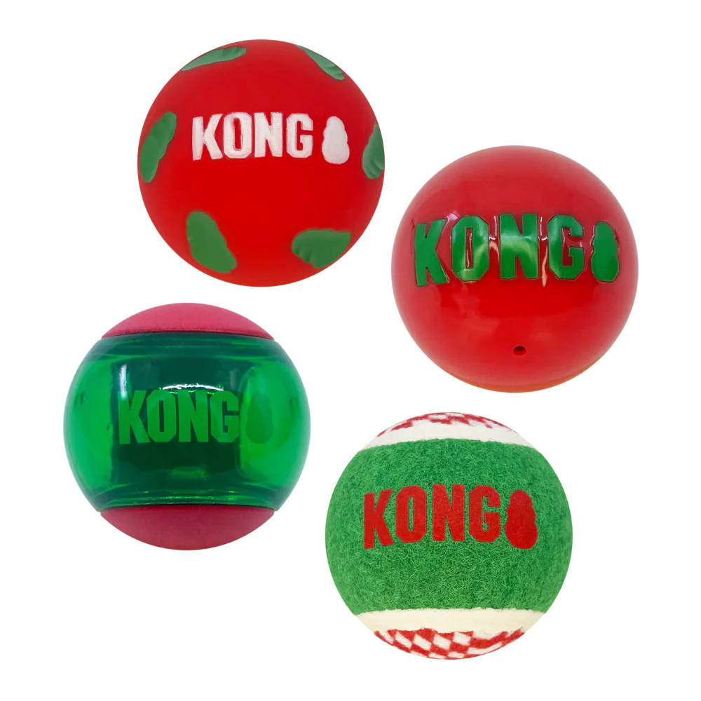 KONG Holiday Occasions Balls 4pk - Image 2