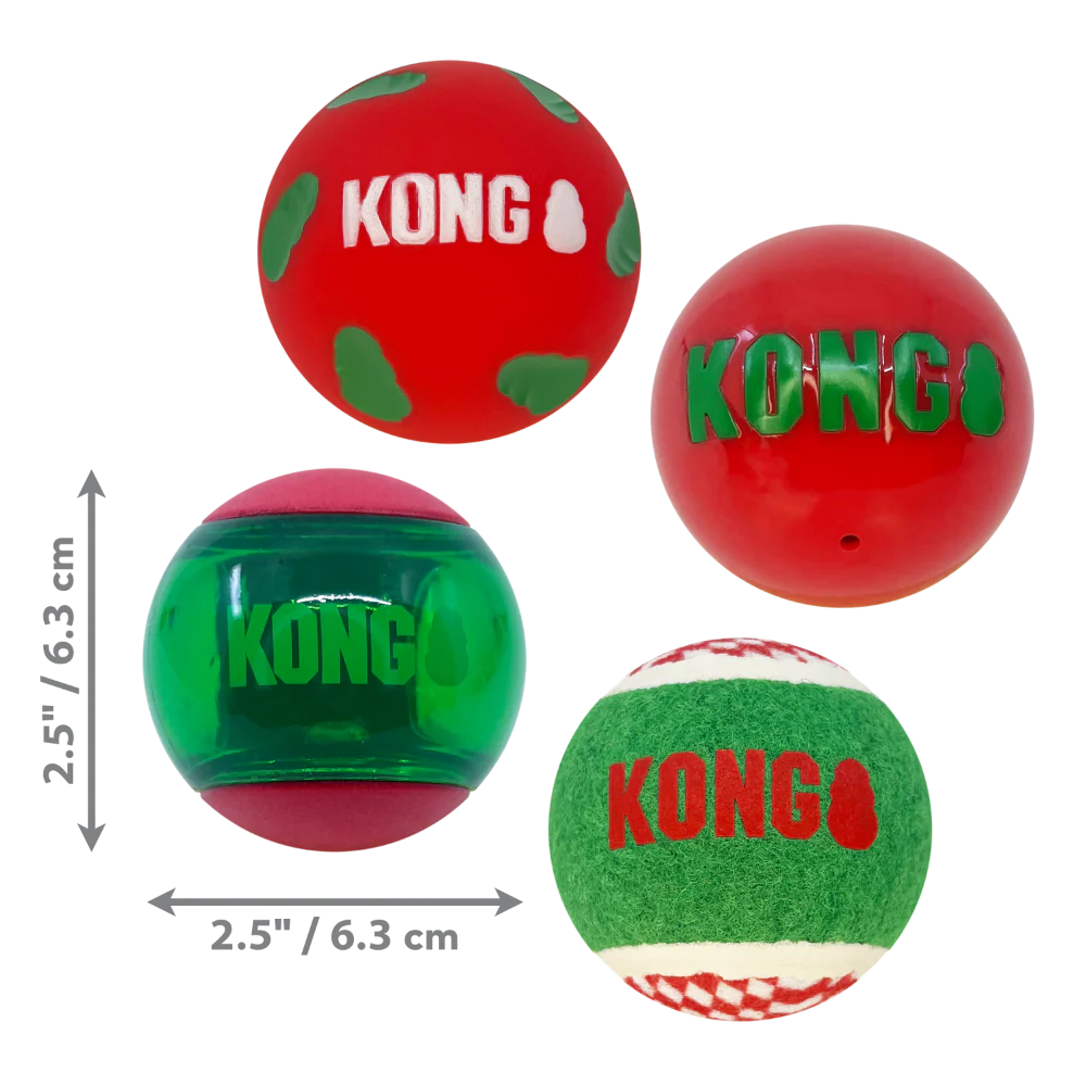 KONG Holiday Occasions Balls 4pk - Image 4