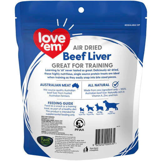 Love Em Air Dried Beef Liver Dog Treats - Image 2