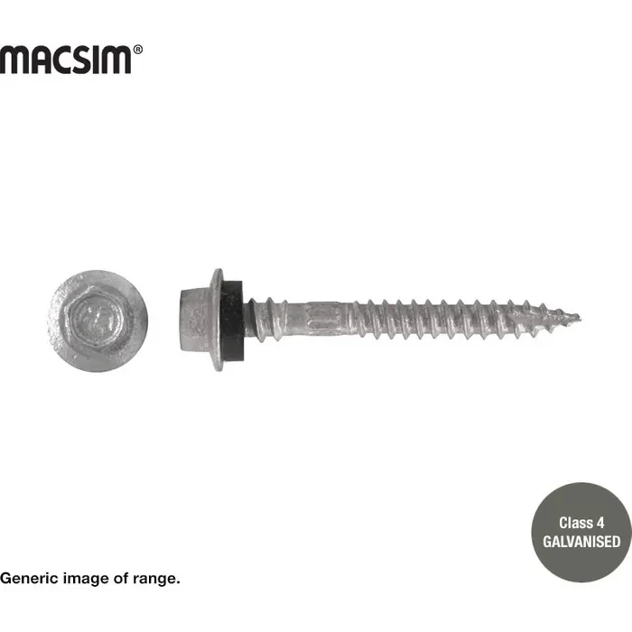 Macsim Roofing Screws Neoprene Galvanised 12G Tub - Image 2
