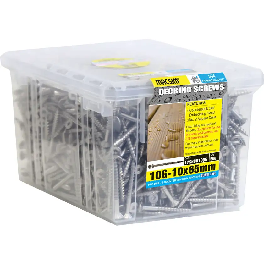 Macsim Decking Screws Countersunk Stainless Steel - 10g x 65mm - Image 2