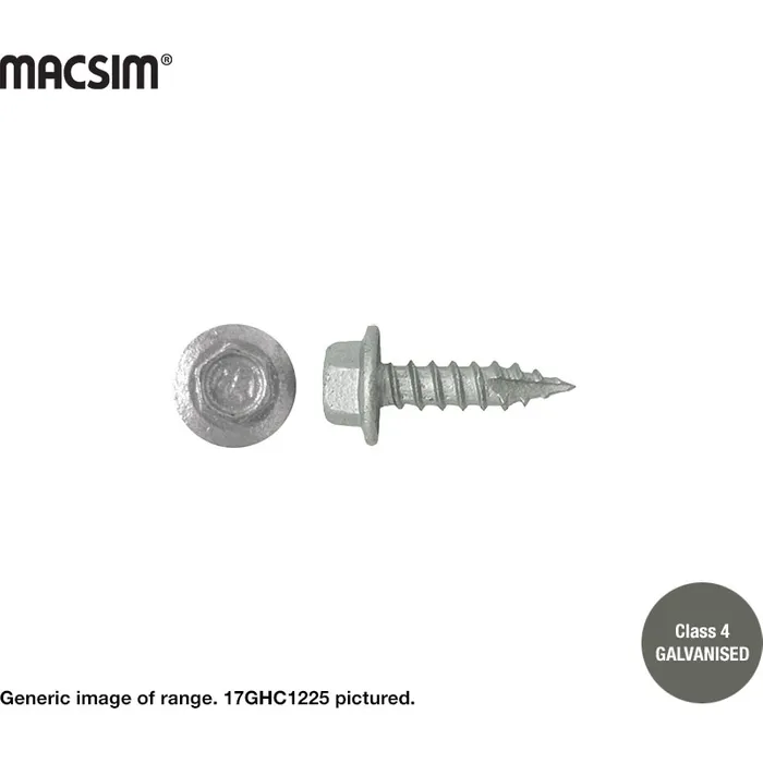 Macsim Type 17 Screws Galvanised - 12g x 25mm - Image 2