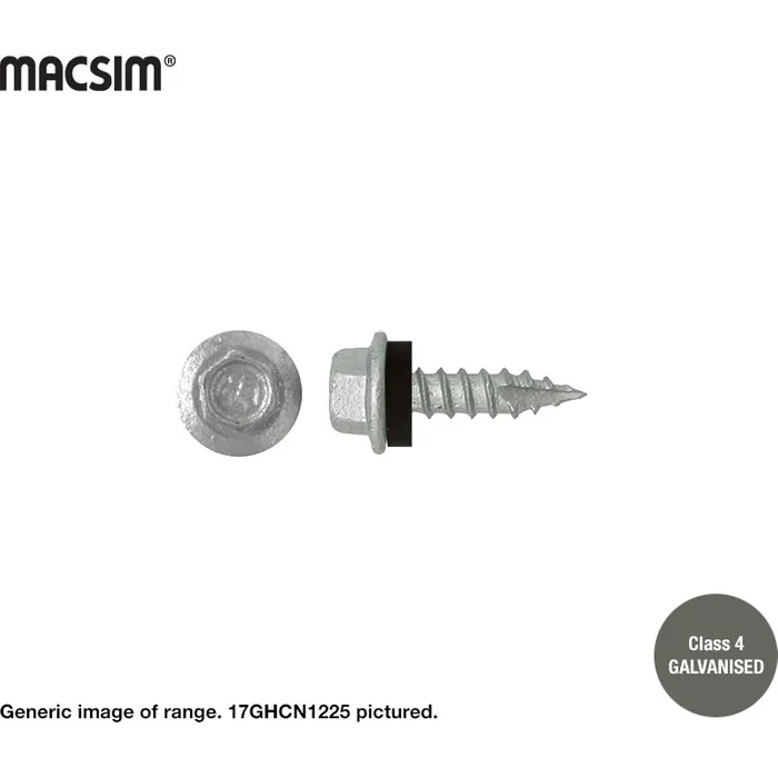 Macsim Type 17 Screws Neoprene Galvanised - 12g x 25mm - Image 2