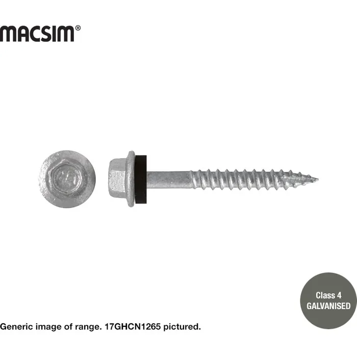 Macsim Type 17 Screws Neoprene Galvanised - 12g x 50mm - Image 3
