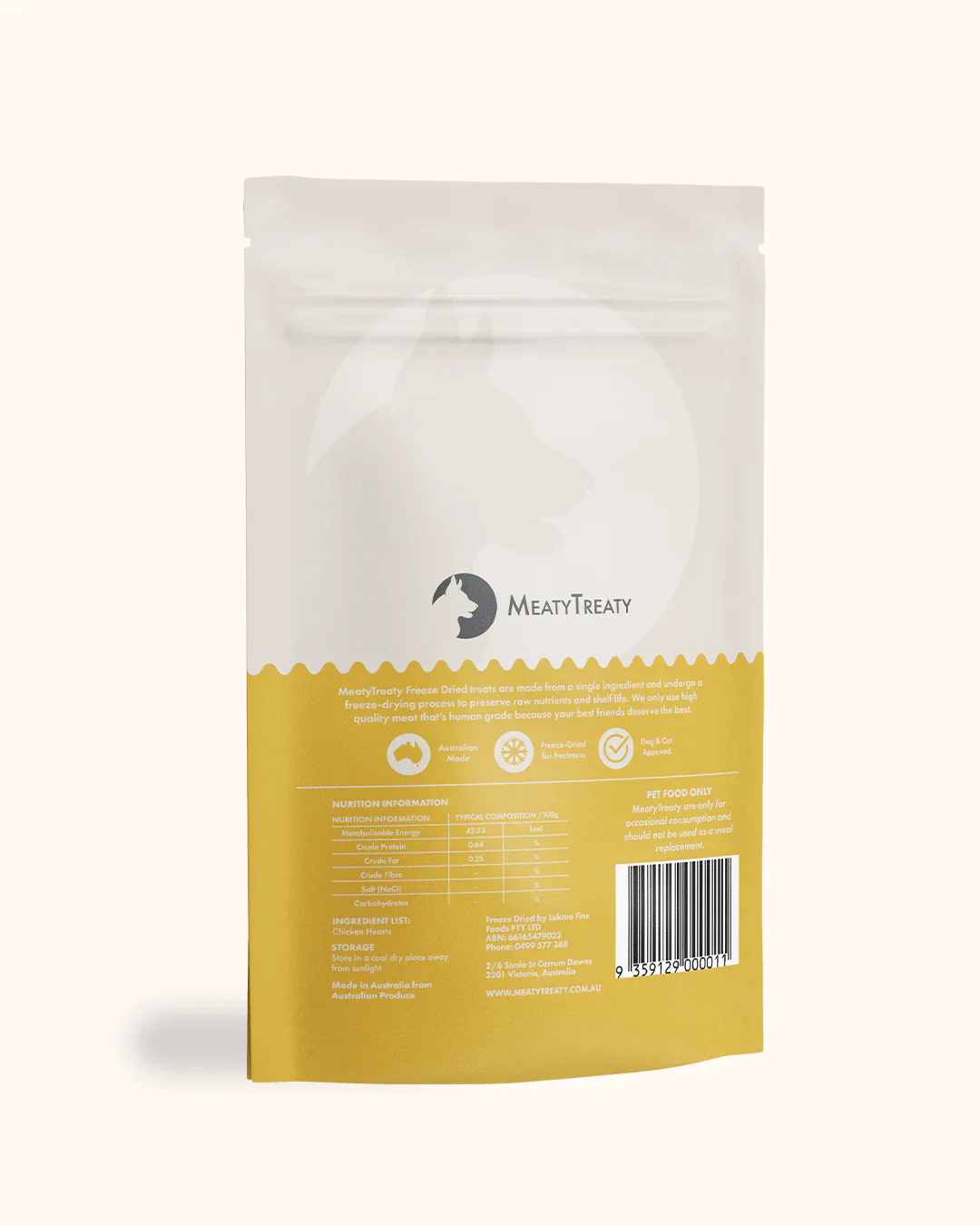 Meaty Treaty Chicken Heart Freeze Dried Dog Treats - Image 2
