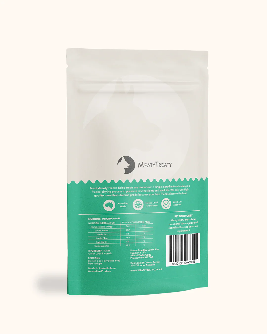 Meaty Treaty Green Lip Mussel Freeze Dried Dog Treats - Image 2