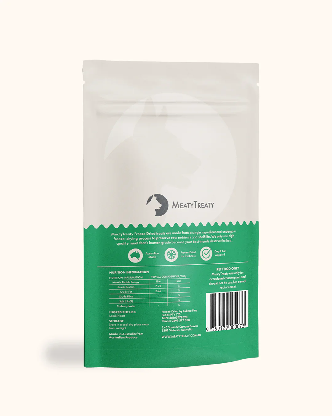 Meaty Treaty Lamb Heart Freeze Dried Dog Treats - Image 2