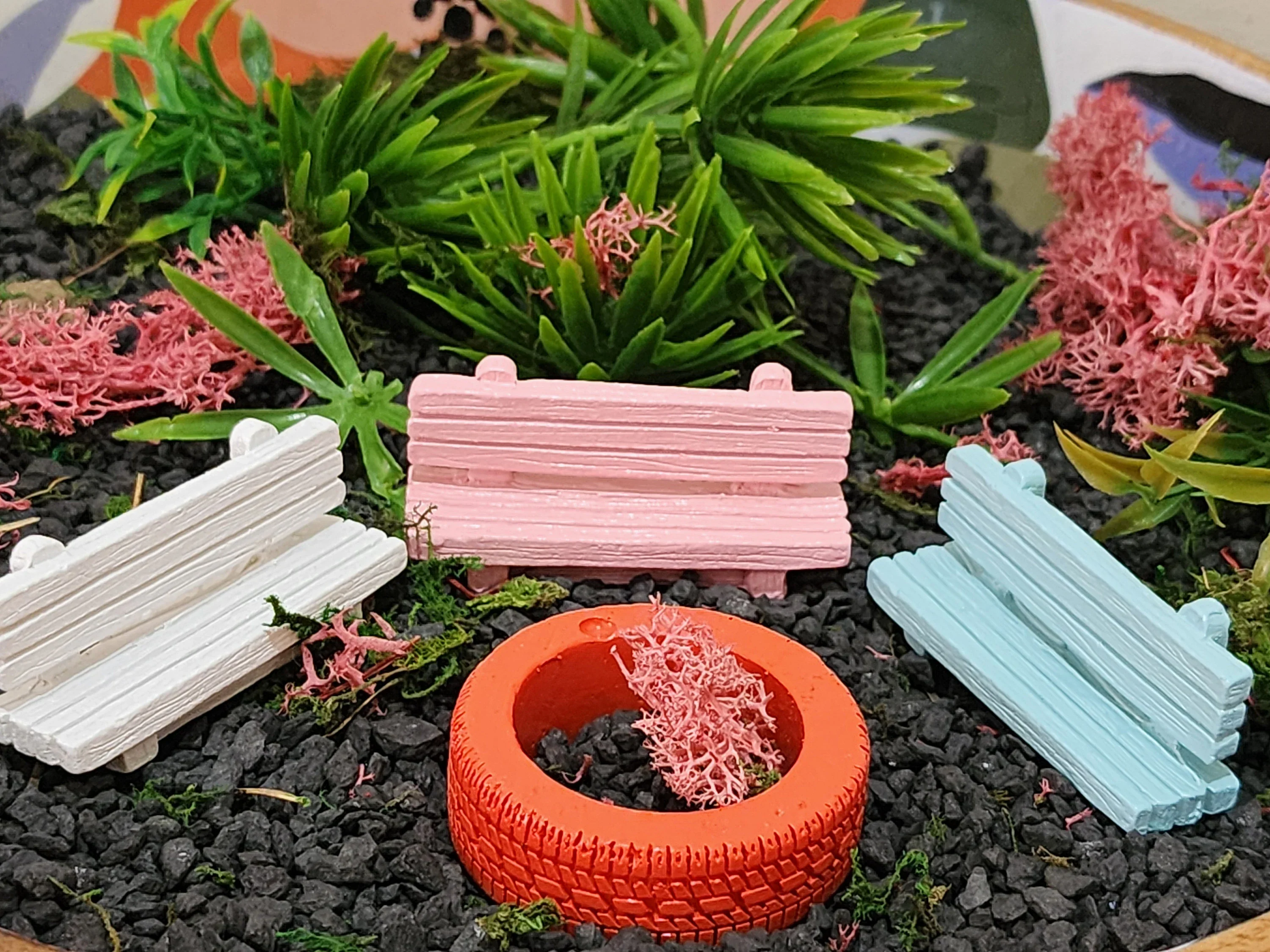 Miniature Fairy Garden Bench 3 Asstd 6cm - Image 2