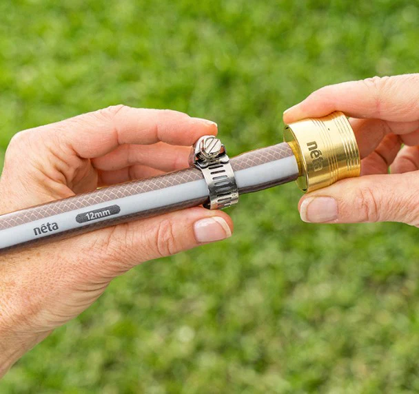 Neta Brass 12mm Hose Connector Barb and Clamp - Image 3