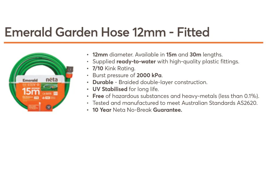 Neta Garden Hose Emerald 12mm x 30m Fitted - Image 2