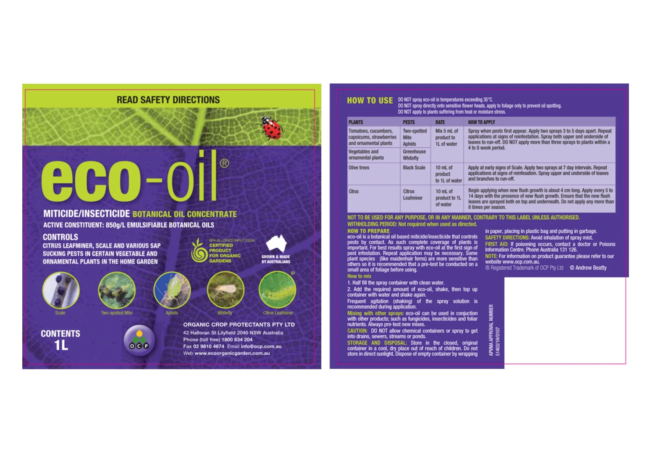 OCP Eco-Oil Organic Miticide & Insecticide - Image 4