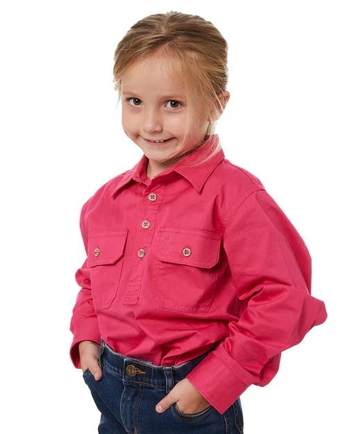 Pilbara Childrens Closed Front Long Sleeved Shirt - Image 2