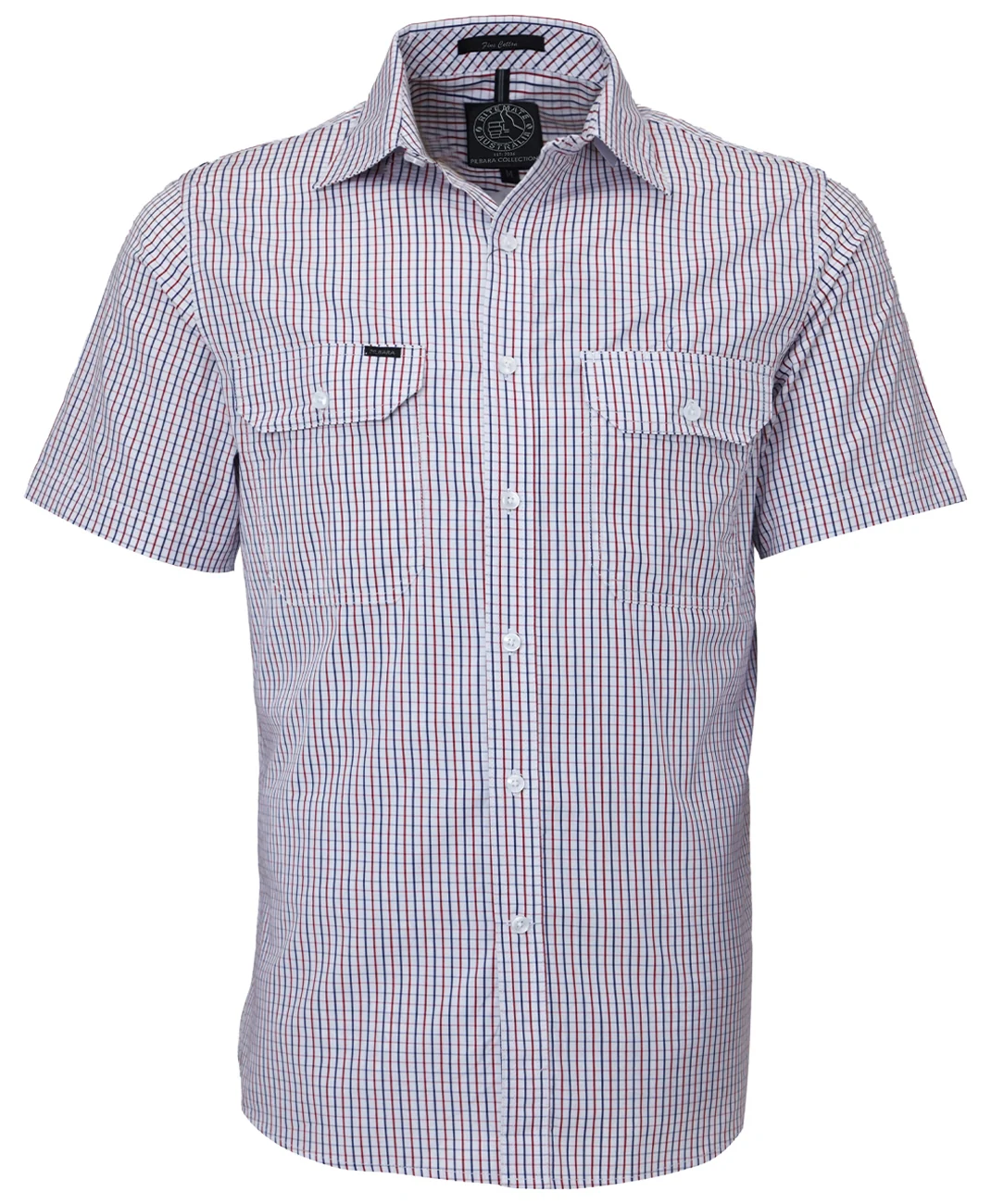 Pilbara Mens Short Sleeve Shirt - Double Pockets - Image 2