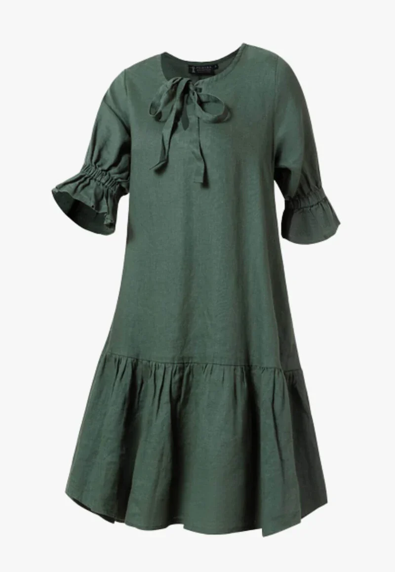 Pilbara Tilly Linen Dress 3/4 Sleeve - Image 3