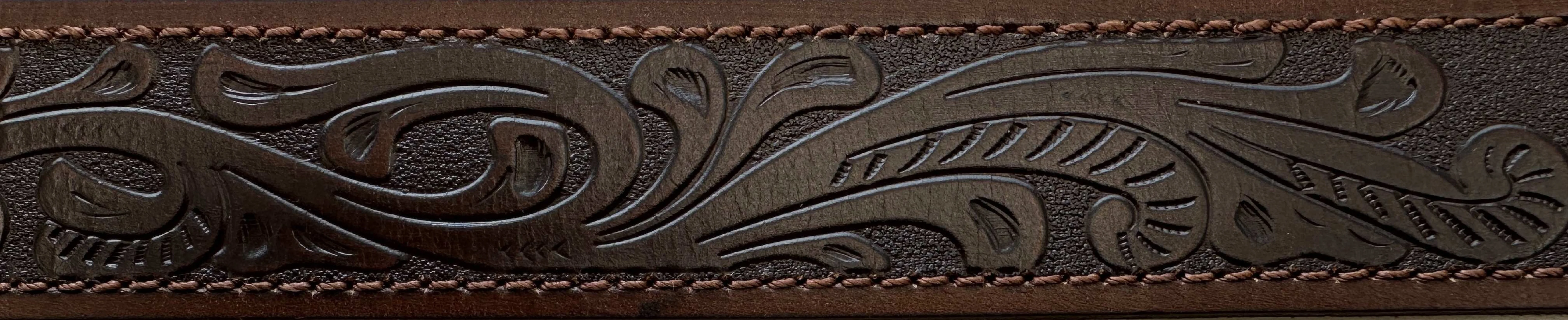 Pilbara Western Dress Buckle Tooled Leather Belt - Image 3
