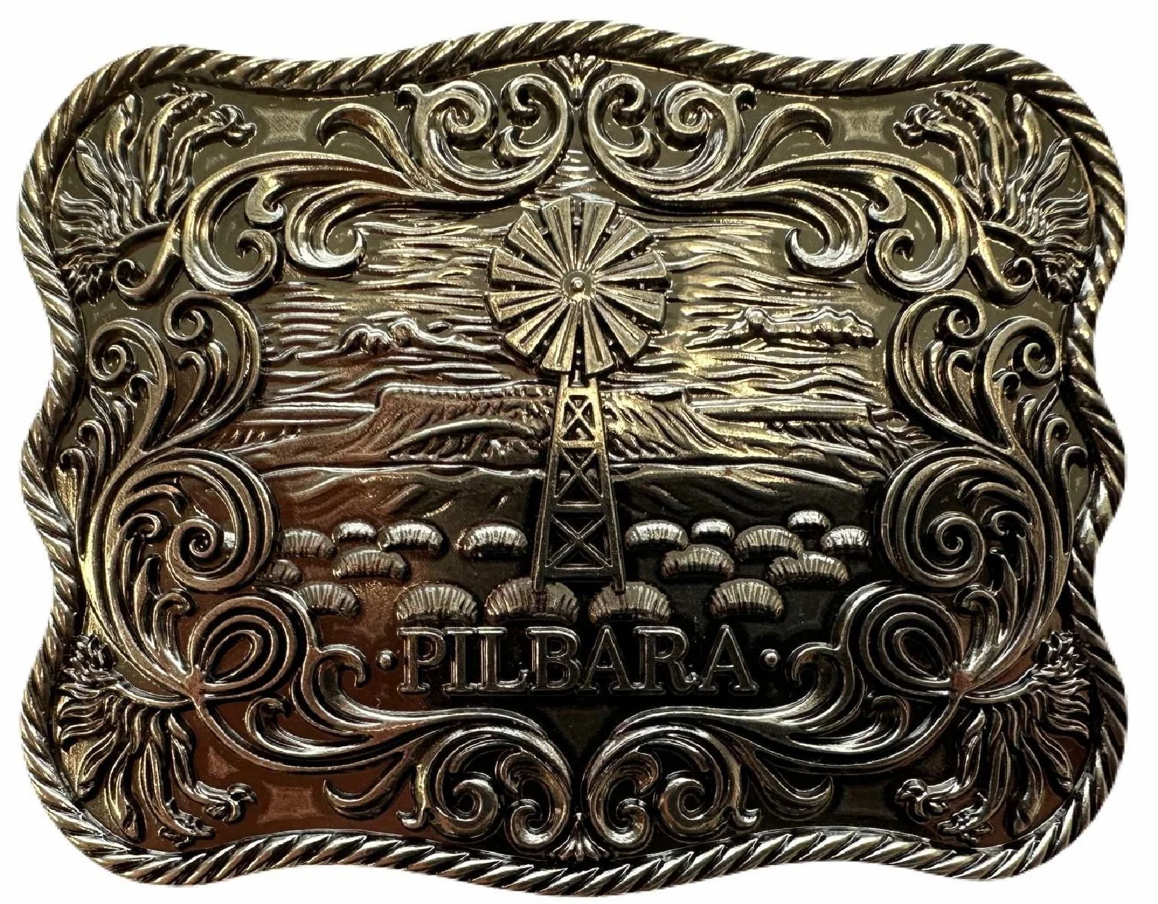 Pilbara Western Navajo Leather Belt Rodeo Buckle - Image 3