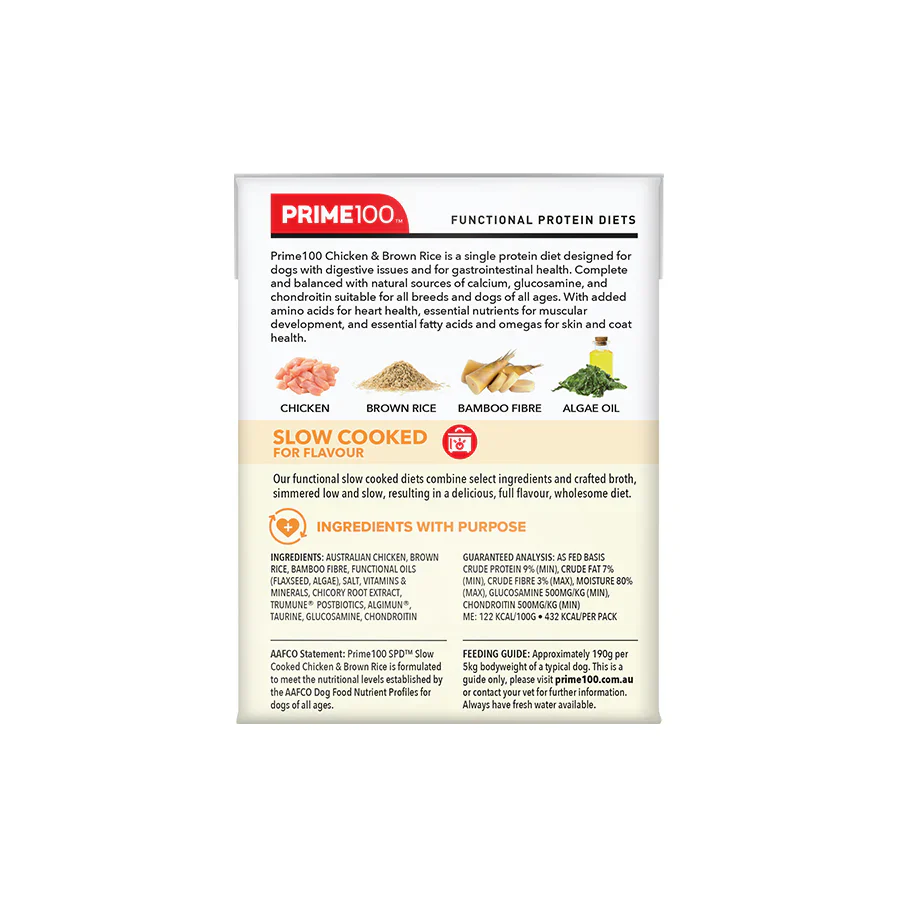Prime100 SPD Slow Cooked Chicken and Brown Rice Wet Dog Food - Image 3