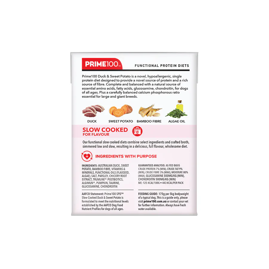 Prime100 SPD Slow Cooked Duck and Sweet Potato Wet Dog Food - Image 3