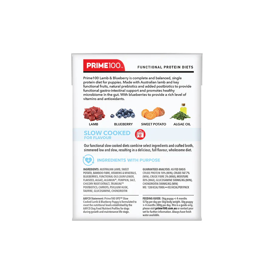 Prime100 SPD Slow Cooked Puppy Lamb and Blueberry Wet Dog Food - Image 3