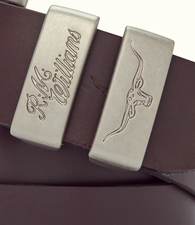 R.M.Williams Drover Belt - Brushed Silver Buckle - Image 16