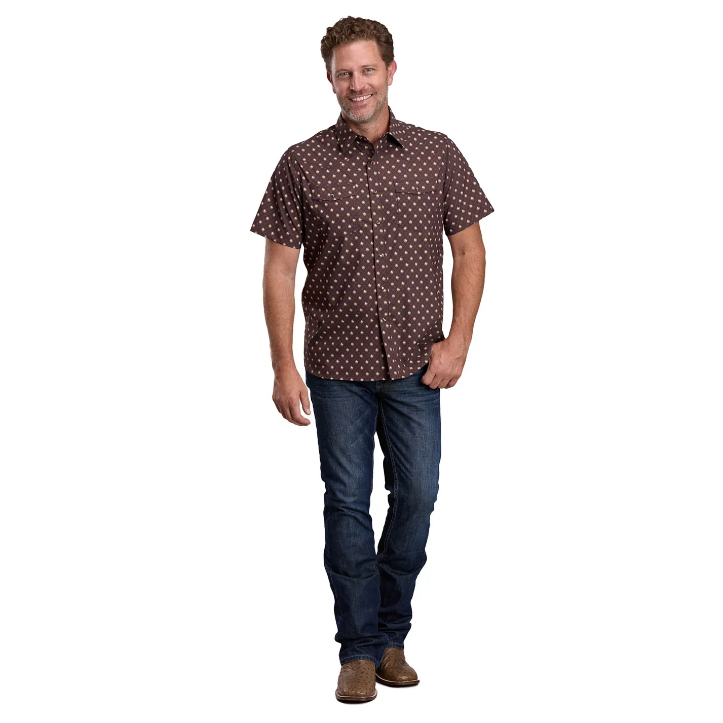 Roper Mens Active Collection Shirt SS Button Snaps - Image 2