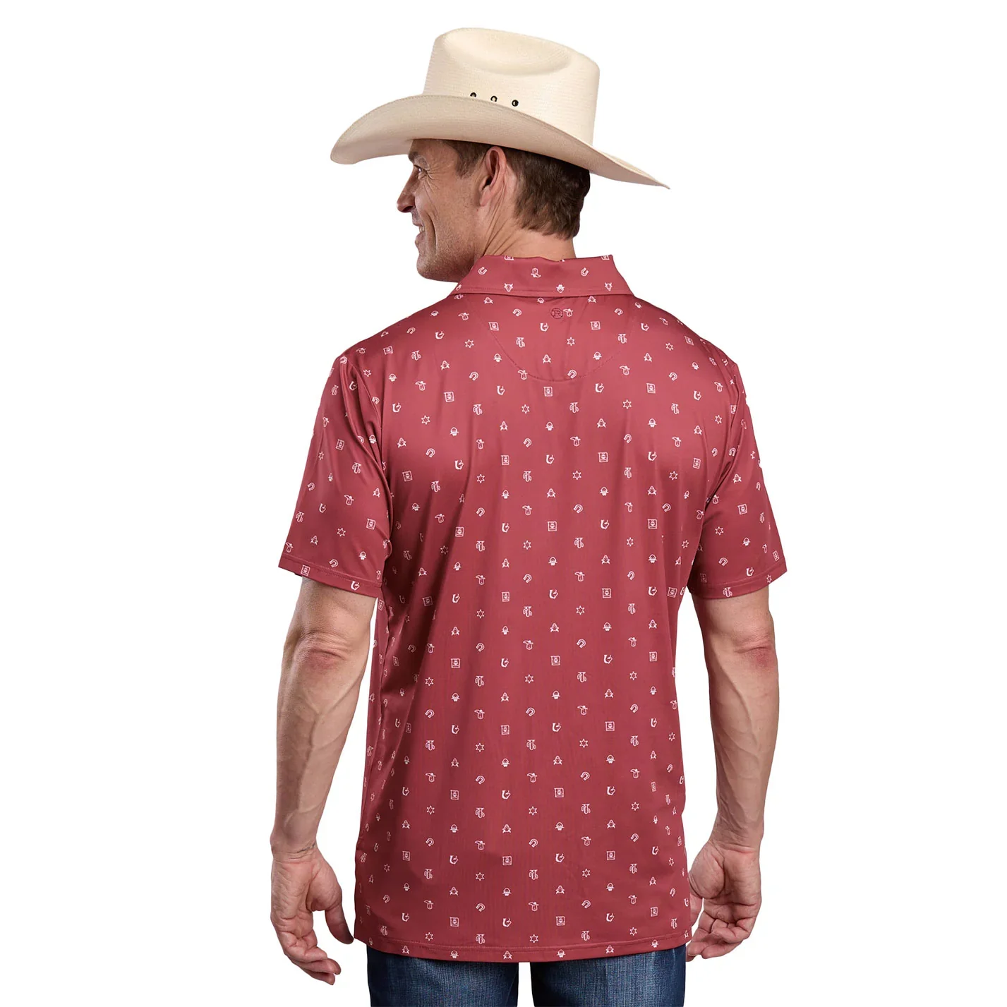 Roper Mens SS Wear The West Active Polo - Image 2
