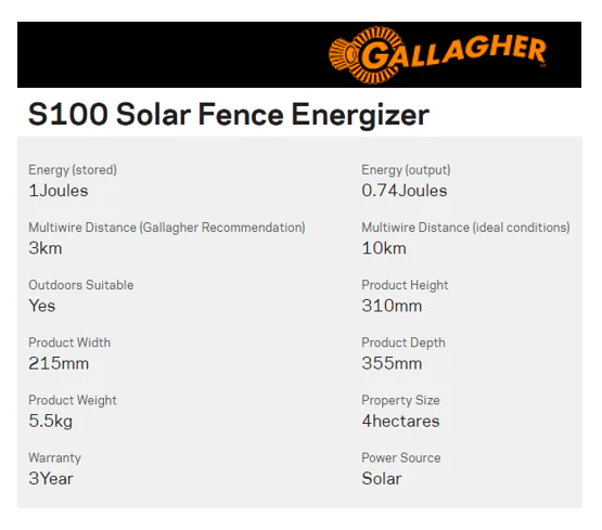 Gallagher S100 Portable Solar Energizer - Image 4