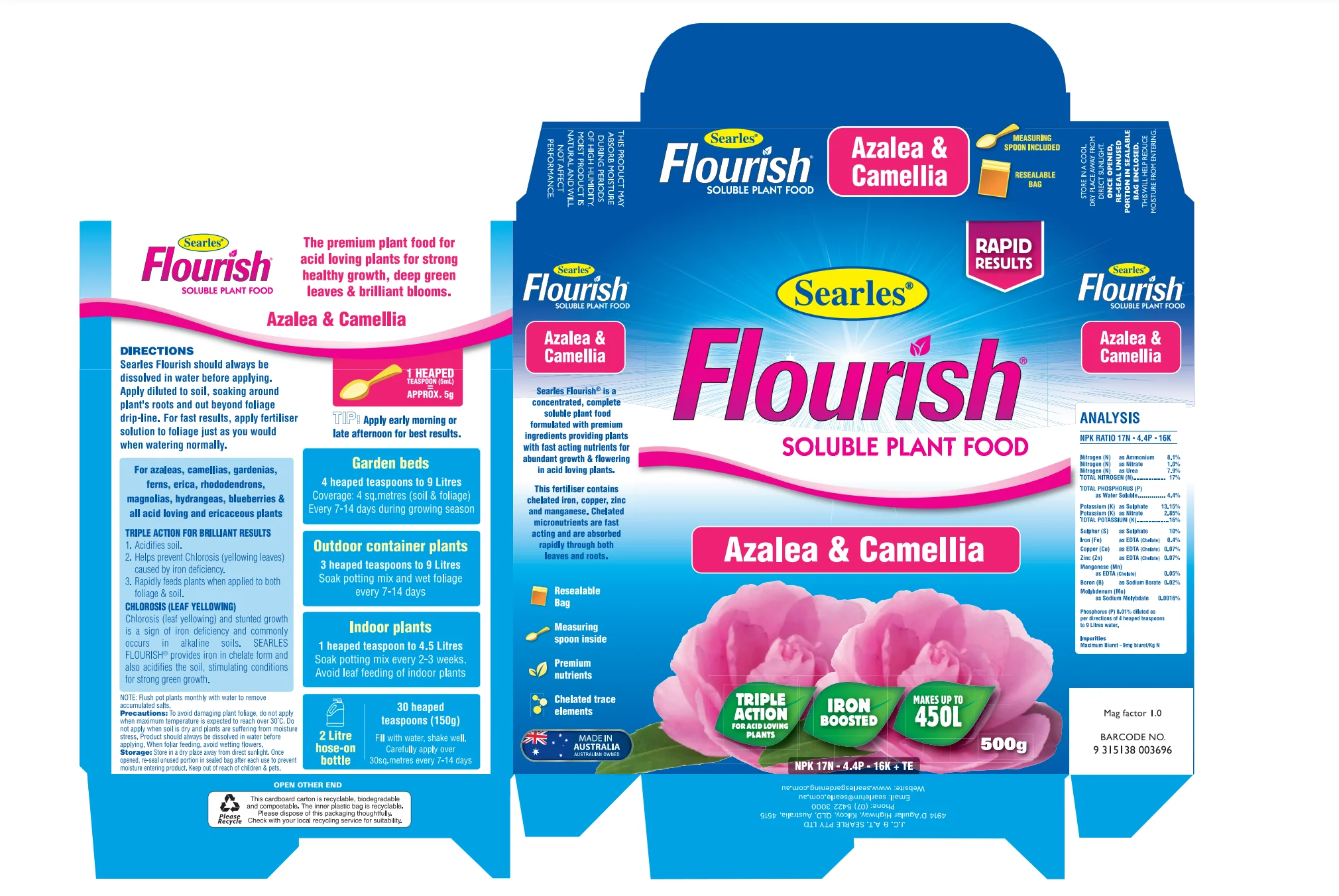 Searles Flourish Soluble Plant Food - Azalea & Camellia - Image 2