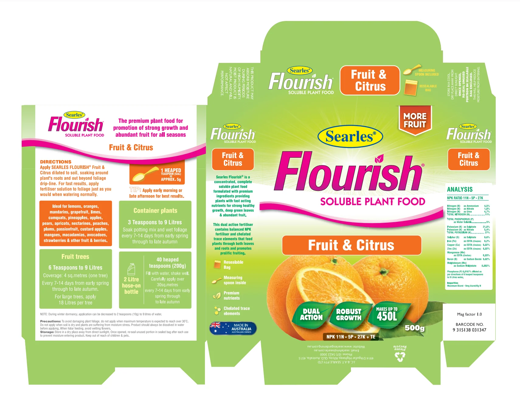 Searles Flourish Soluble Plant Food - Fruit & Citrus - Image 2