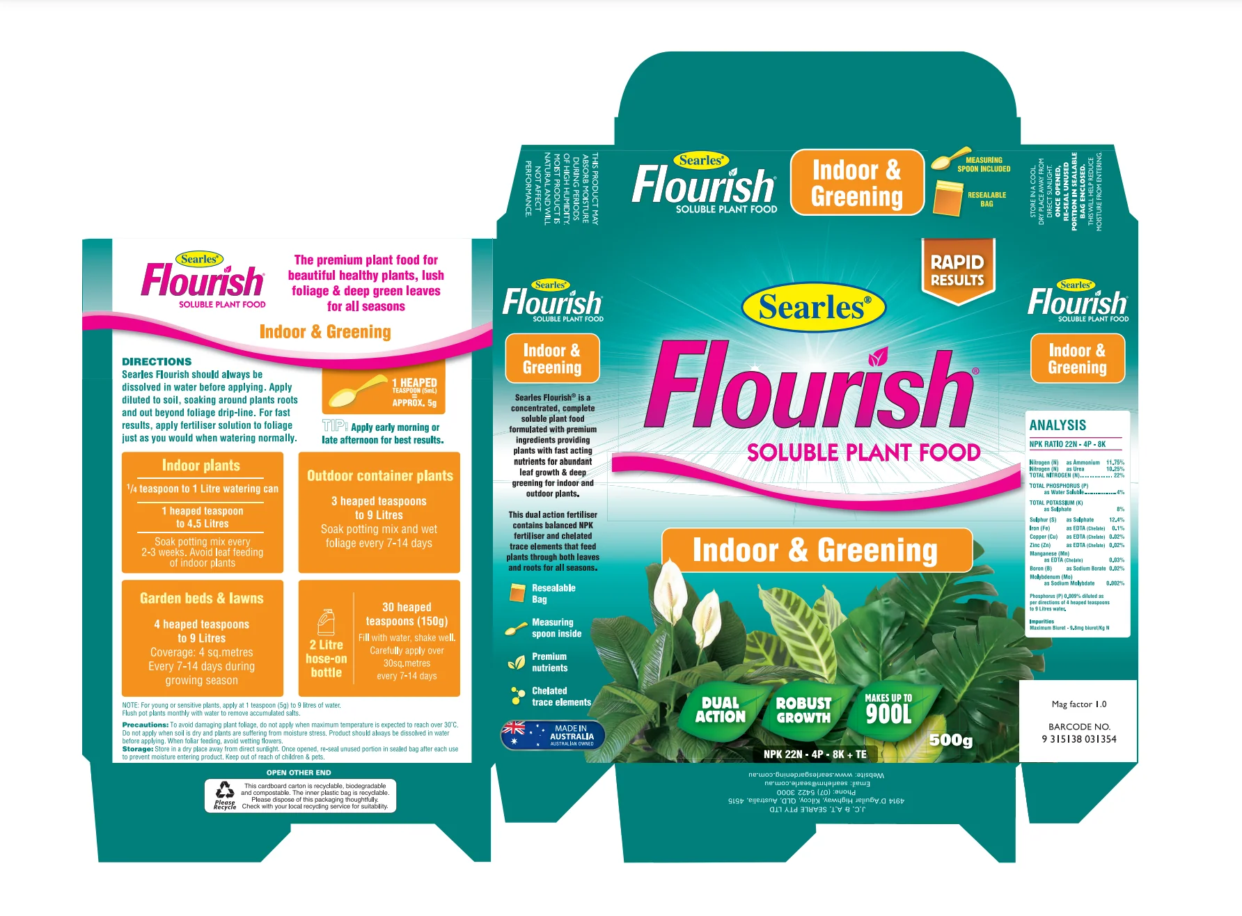 Searles Flourish Soluble Plant Food - Indoor & Greening - Image 2