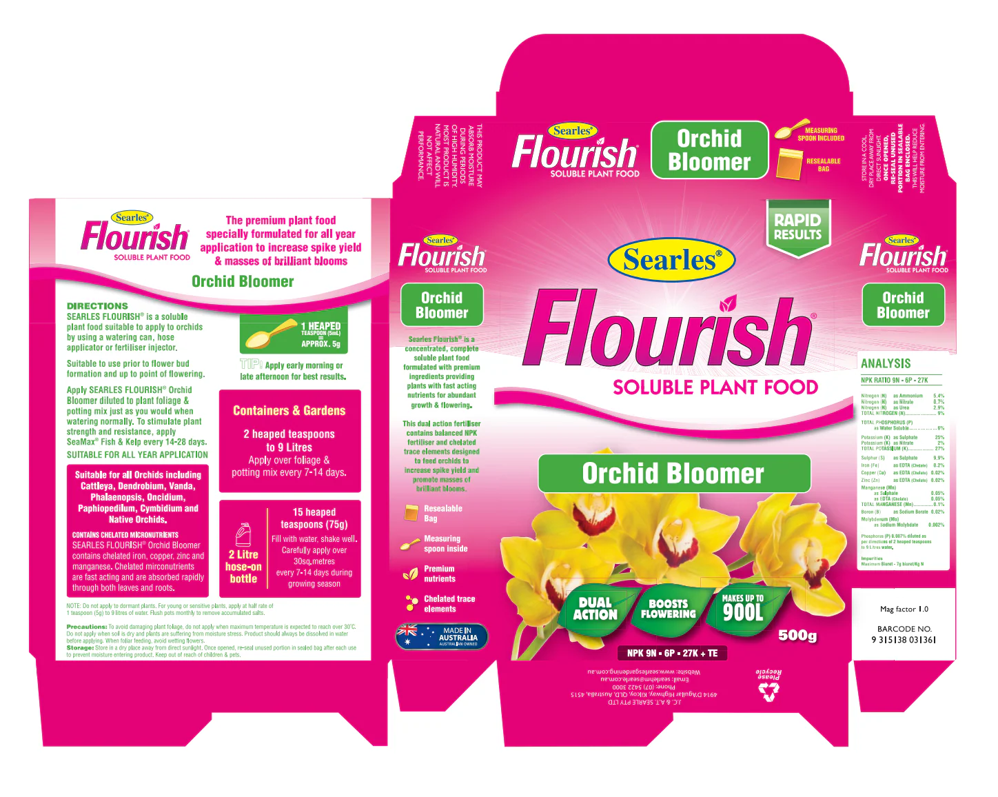 Searles Flourish Soluble Plant Food - Orchid Bloomer - Image 2