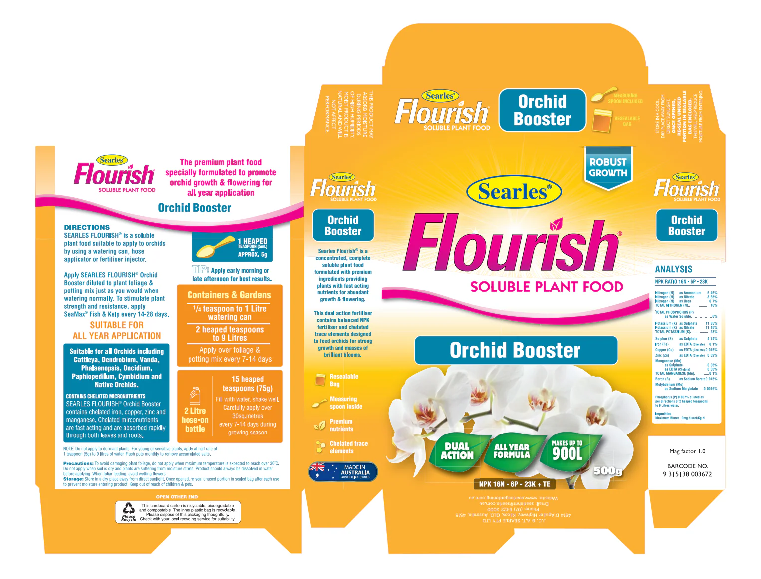 Searles Flourish Soluble Plant Food - Orchid Booster - Image 2