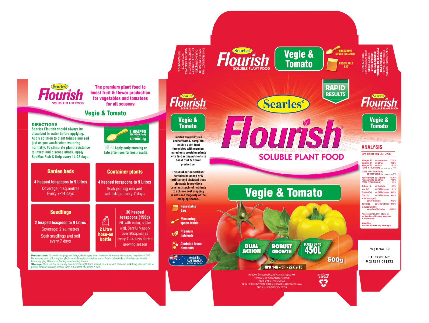Searles Flourish Soluble Plant Food - Vegie & Tomato - Image 2