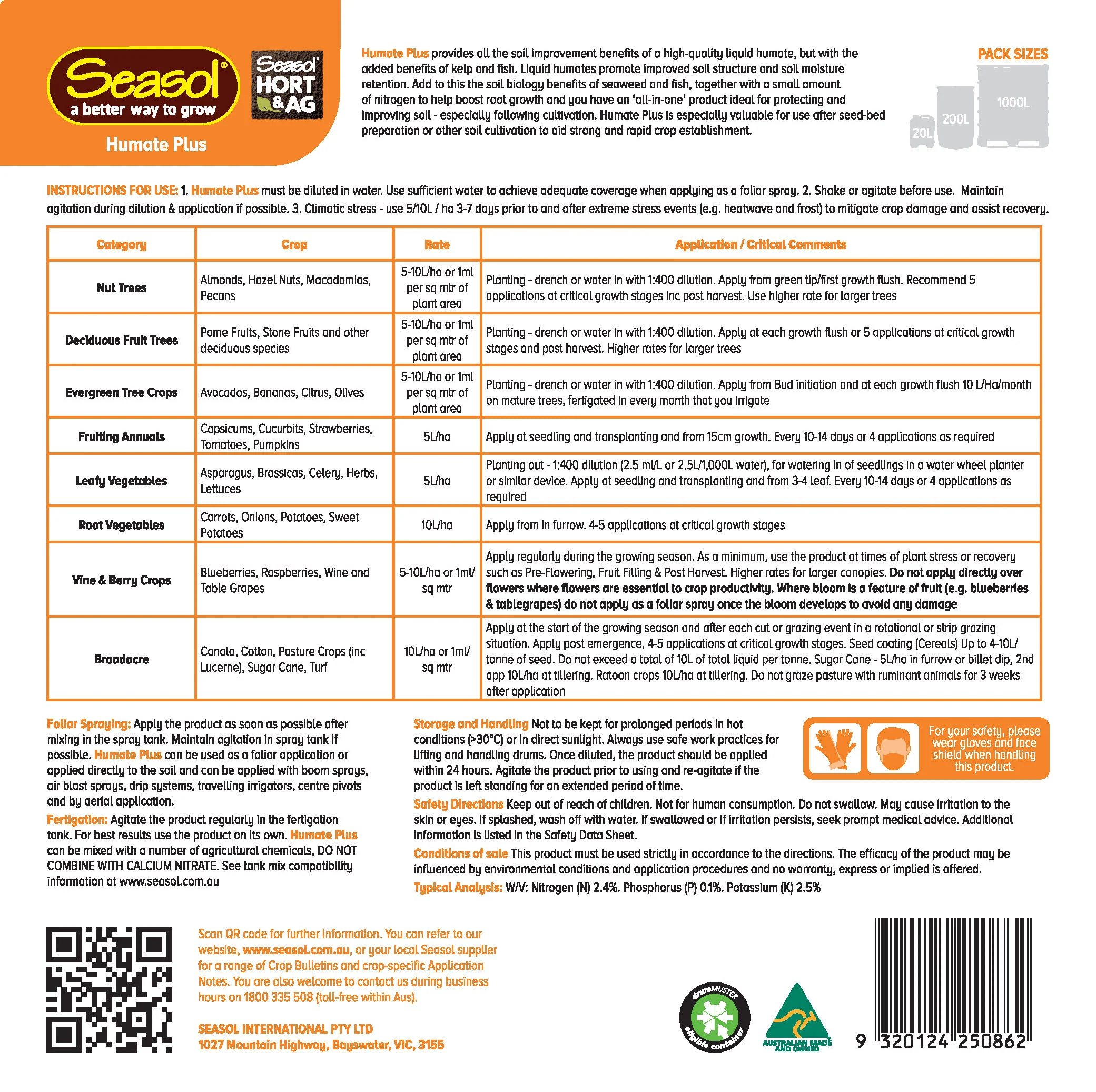 Seasol Liquid Organic Humate Plus - Image 5