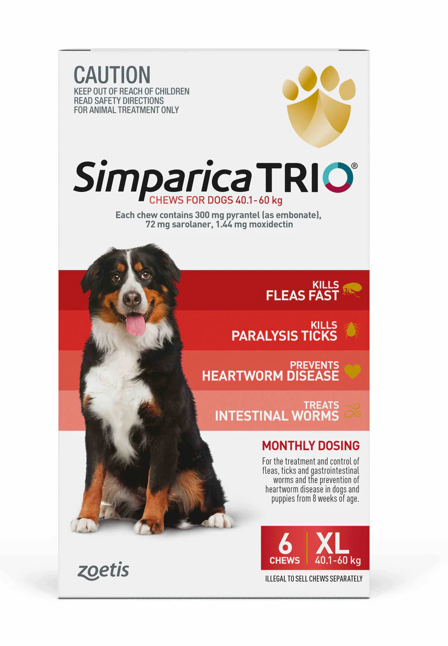 Simparica Trio Chews for Dogs 40.1-60kg - Image 3