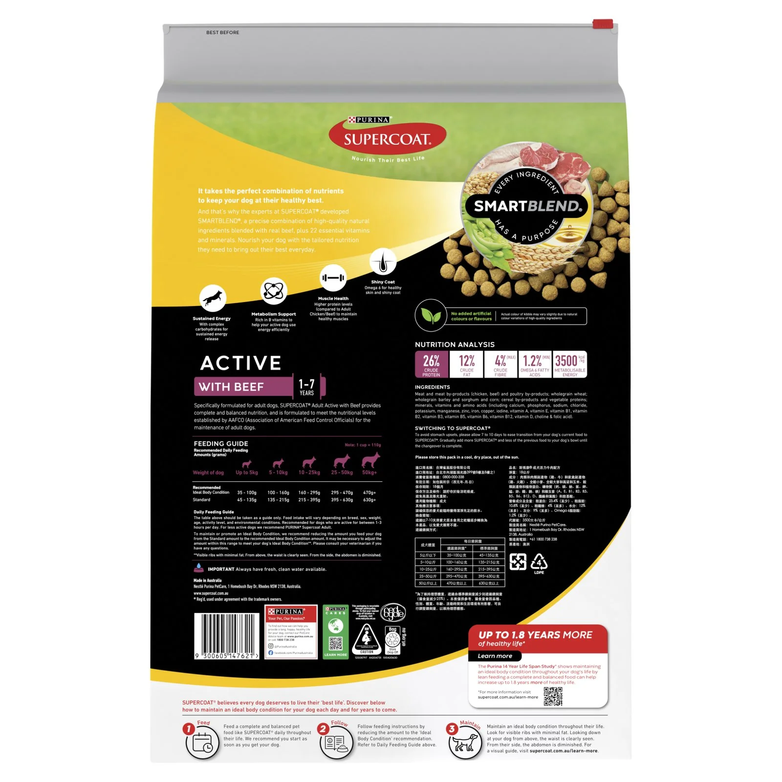 Supercoat Adult Active Dry Dog Food - Image 2