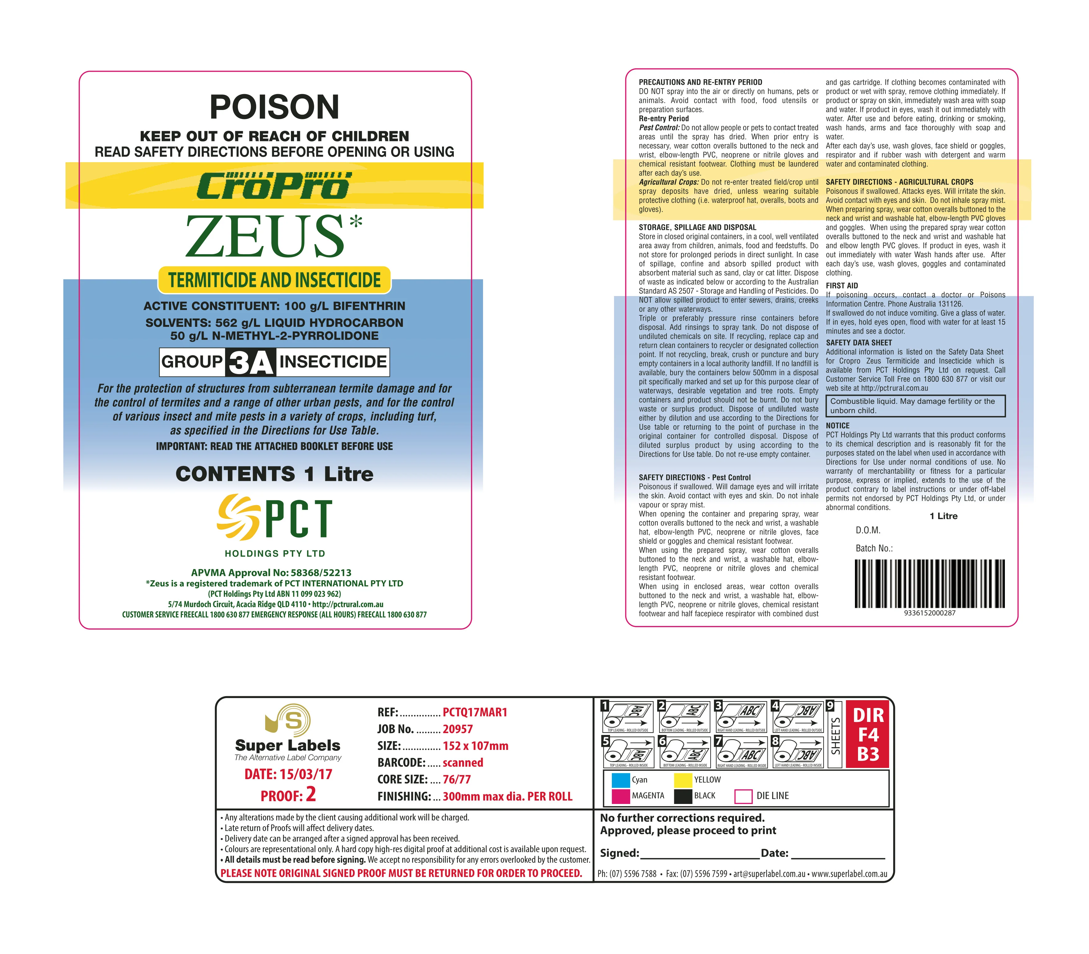 Surefire Zeus Insecticide - 100g/L Bifenthrin - Image 2