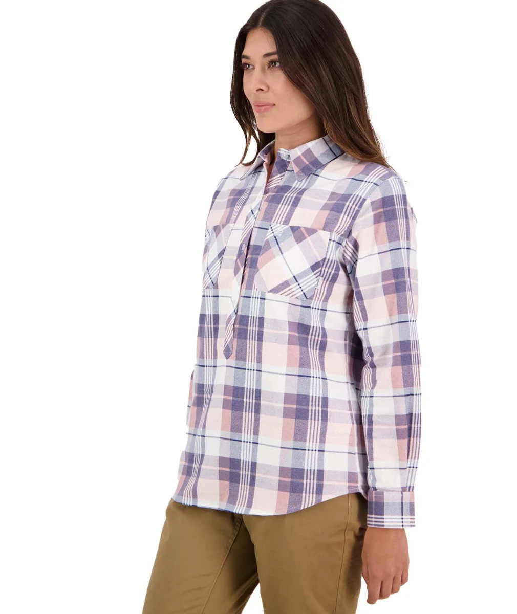 Swanndri Womens Egmont Half Placket Flannel Shirt - Image 4