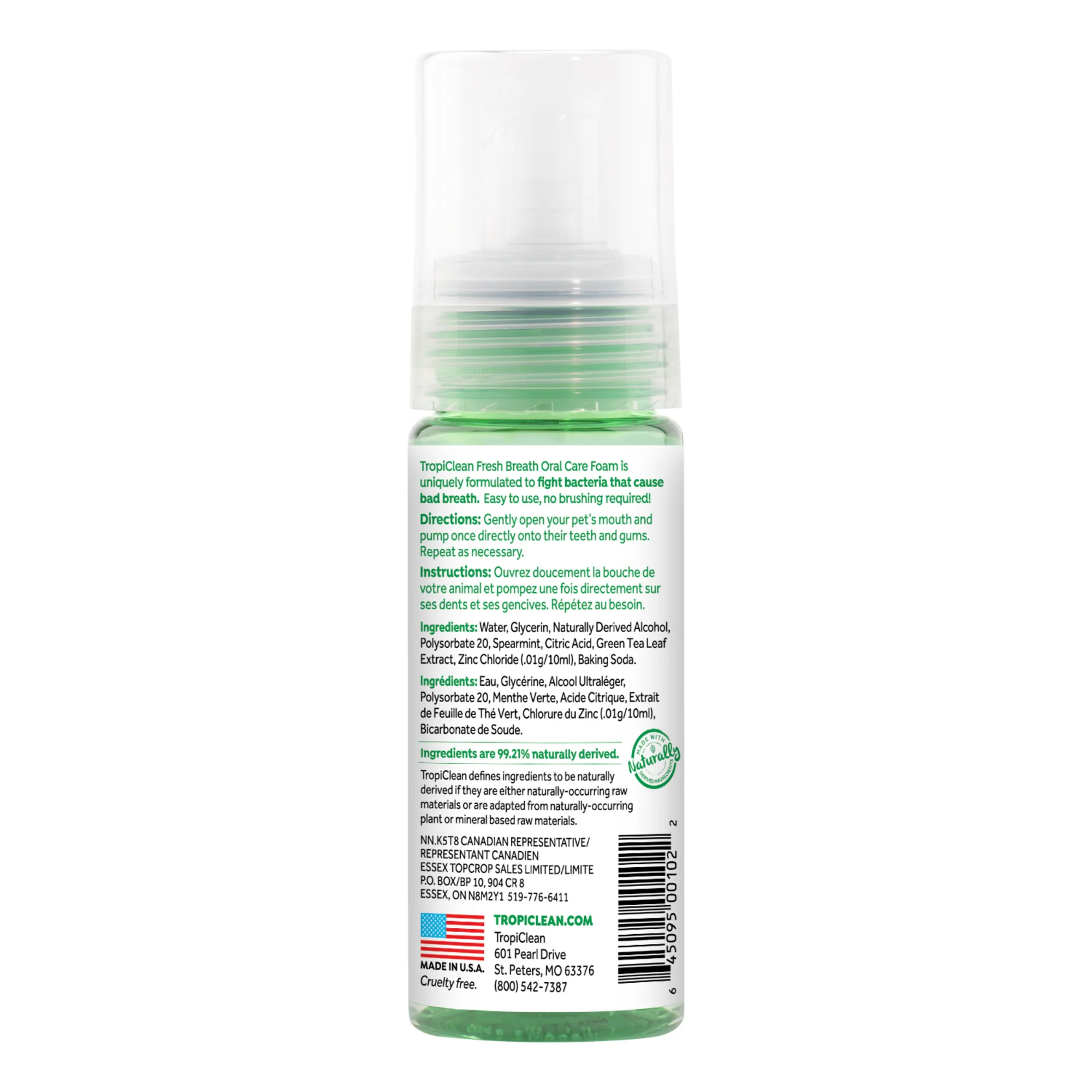 TropiClean Fresh Breath Mint Foam for Dogs - Image 2
