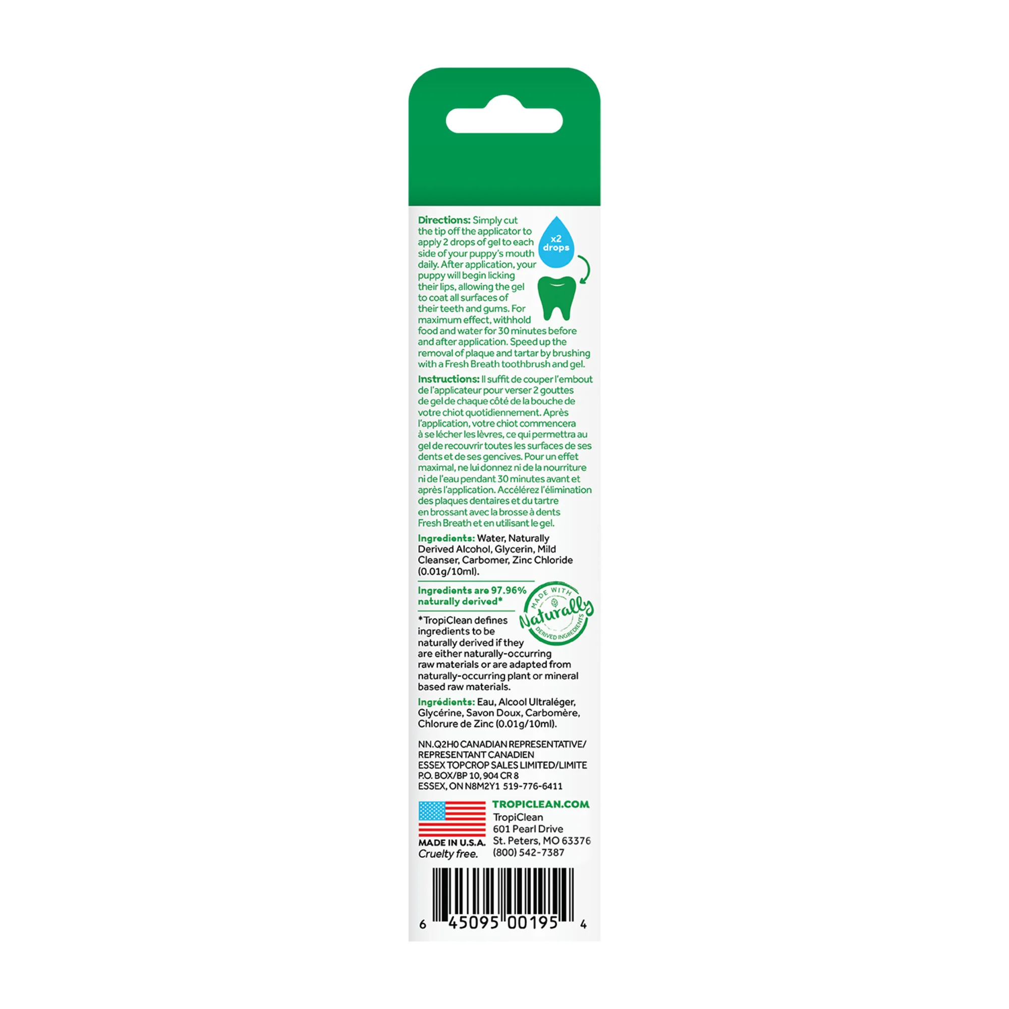 TropiClean Fresh Breath Oral Care Clean Teeth Gel for Puppies - Image 2