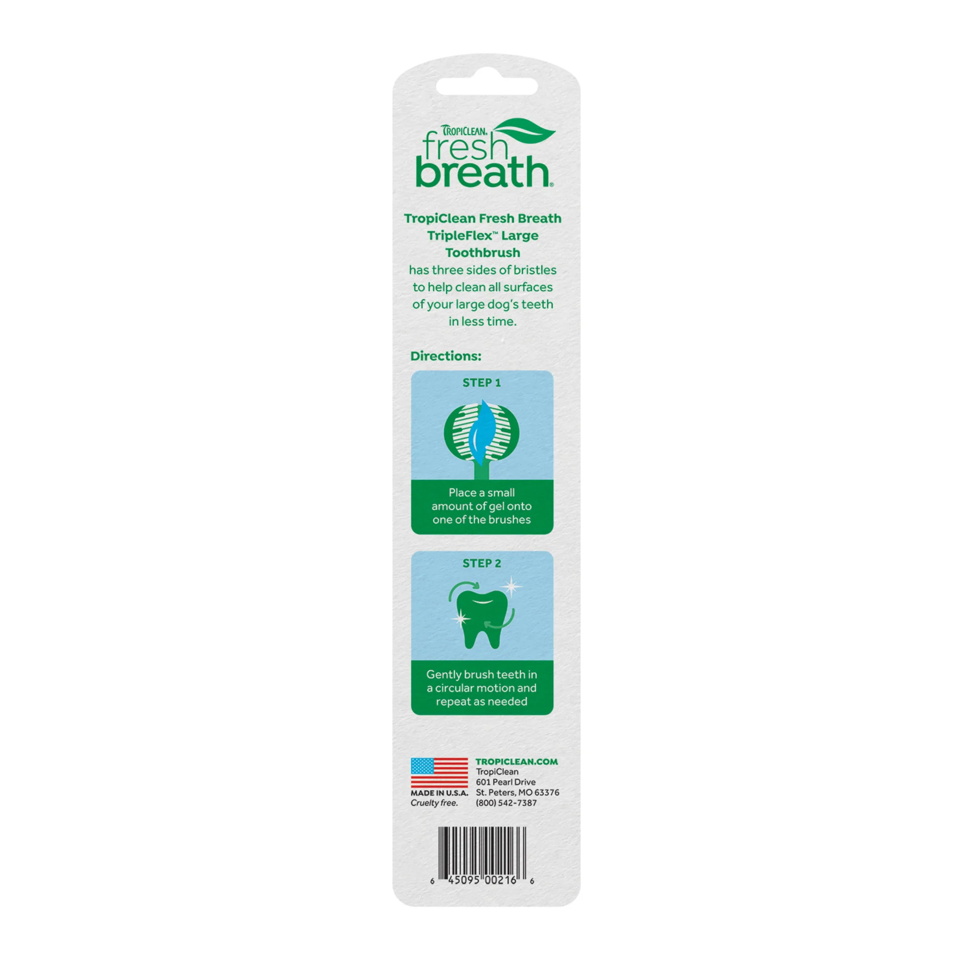 TropiClean Fresh Breath Triple Flex Toothbrush for Large Dogs - Image 2