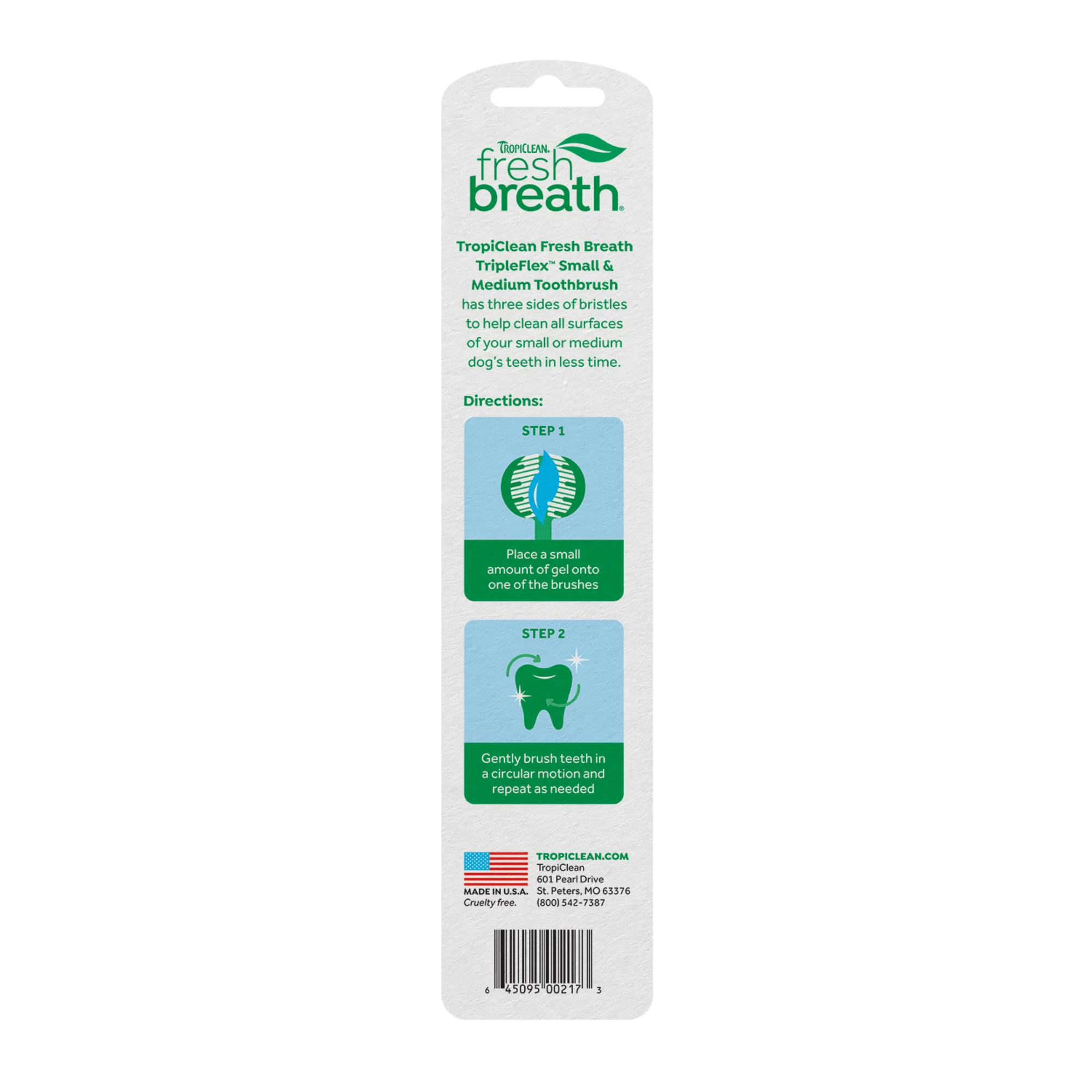 TropiClean Fresh Breath Triple Flex Toothbrush for Small and Medium Dogs - Image 2
