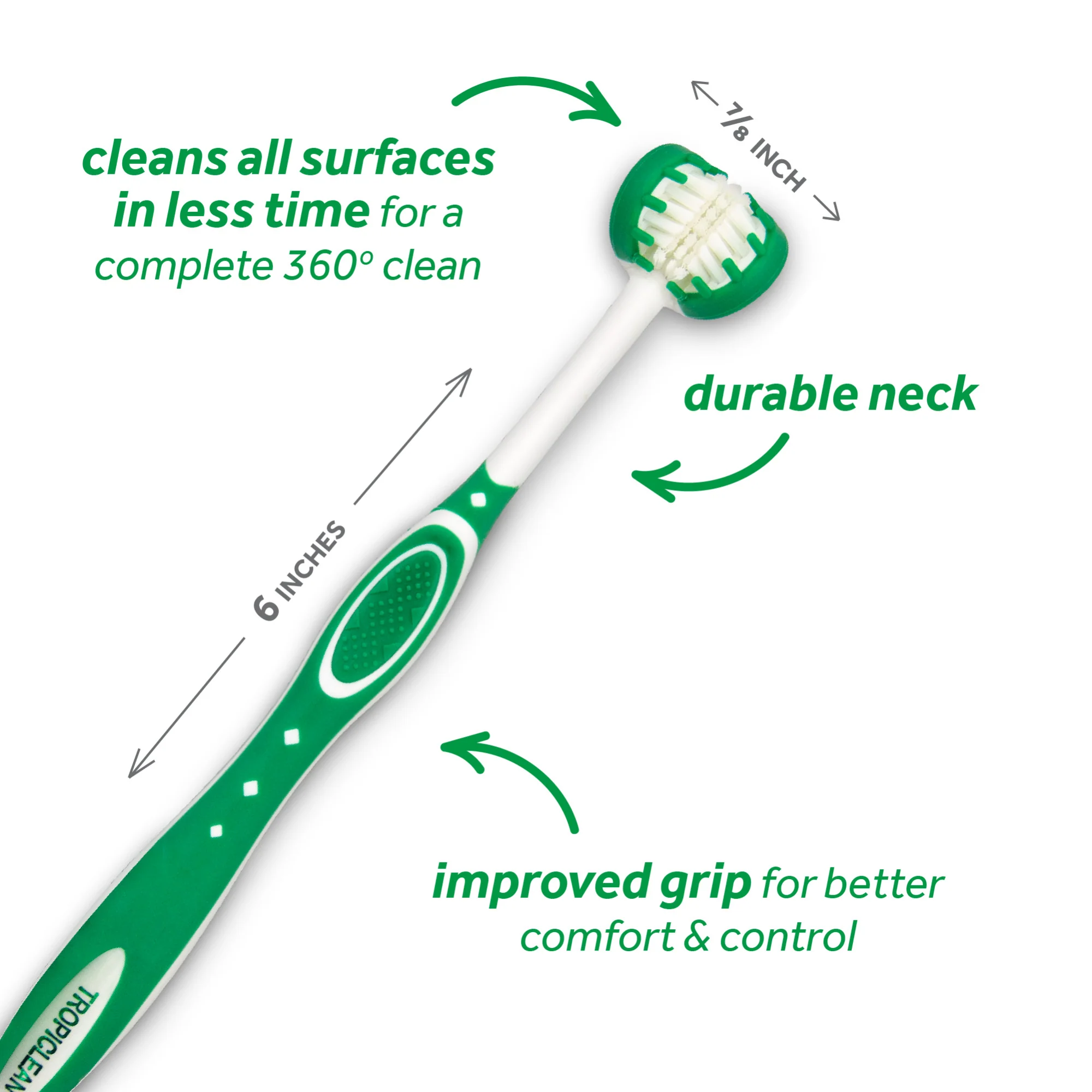TropiClean Fresh Breath Triple Flex Toothbrush for Small and Medium Dogs - Image 3